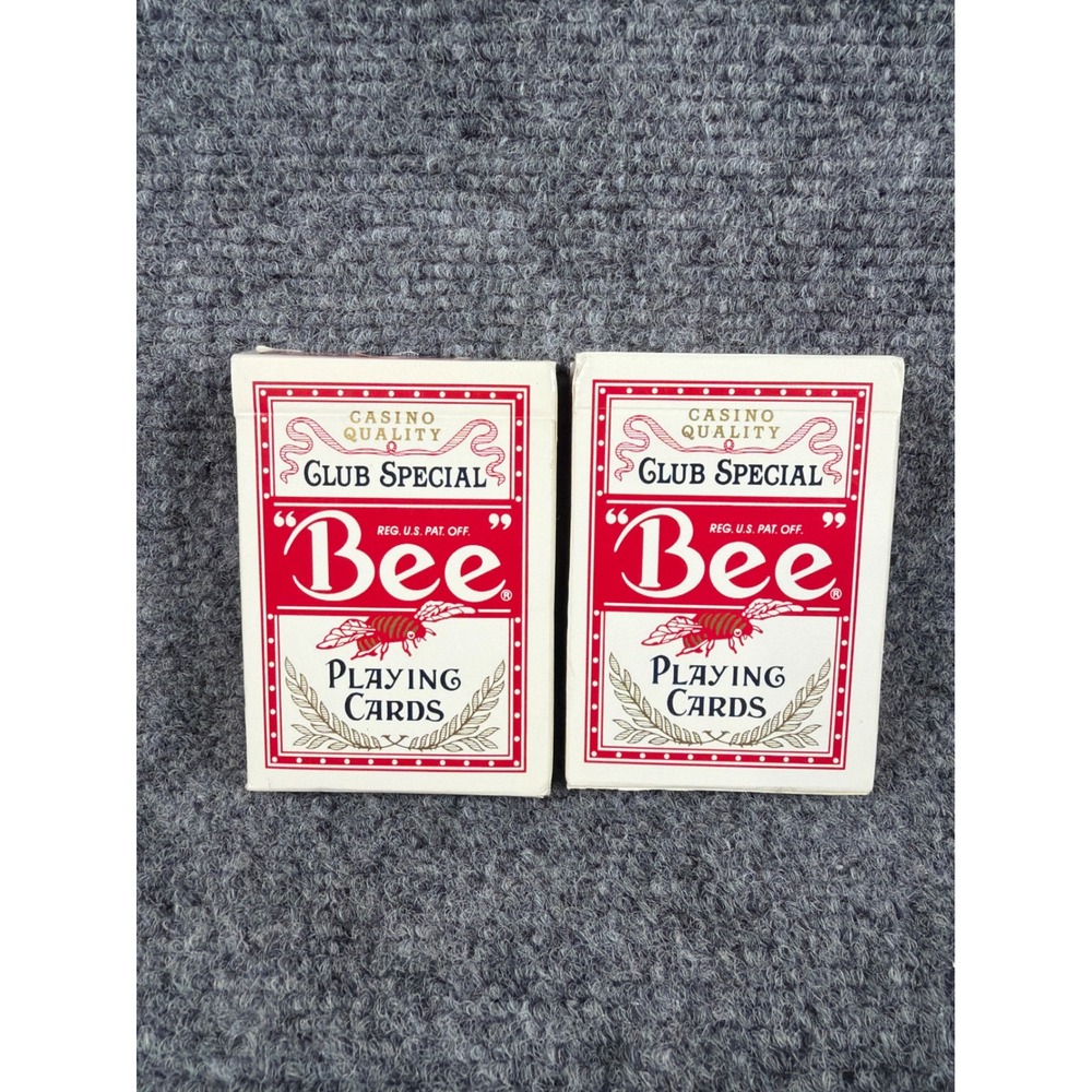 Bee No 92 Club Special Playing Cards Diamond Back Cambric Finish Red 2 Decks USA